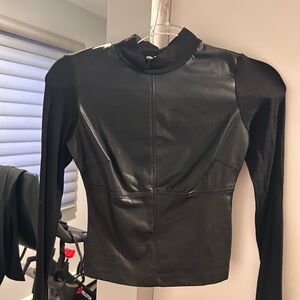 Heartloom Black Leather Long Sleeve -size XS